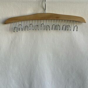 Wood and metal accessory hanger